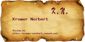 Kromer Norbert névjegykártya